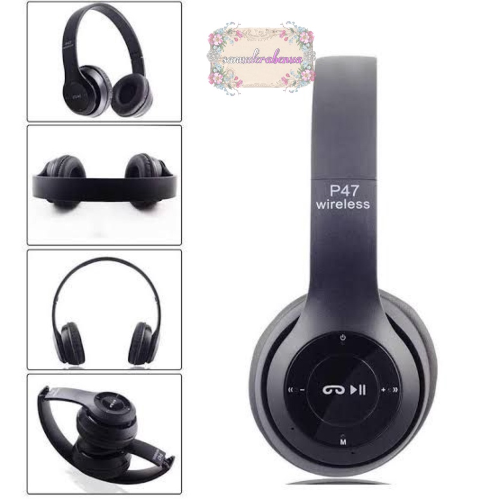 HEADPHONE BLUETOOTH P47 Headset Bando Gaming Lipat Wireless Audio Stereo Super Bass 5.0 EDR Travel SB4364