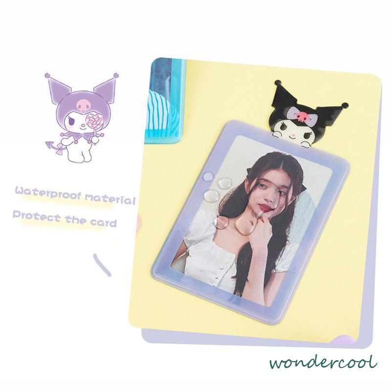 Sanrio Tali Lanyard Holder Kartu ID /Tempat kartu transparan/ Foto Motif Kartun /Kredit Dengan Tali Lanyard/Waterproof Office Supplies Card Holder Cover-Won