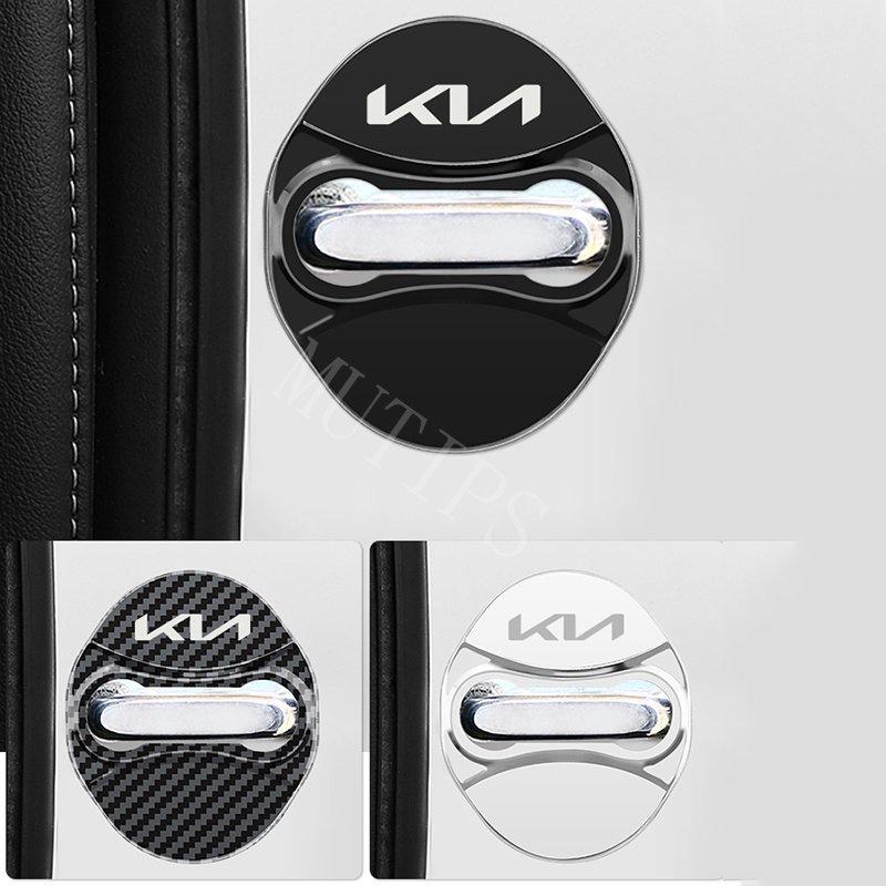 4pcs Cover Pelindung Kunci Pintu Mobil Bahan Stainless Steel Untuk KIA Forte Spectra Sportage Rio K5 K3 Picanto Cerato Optimaval Sorento