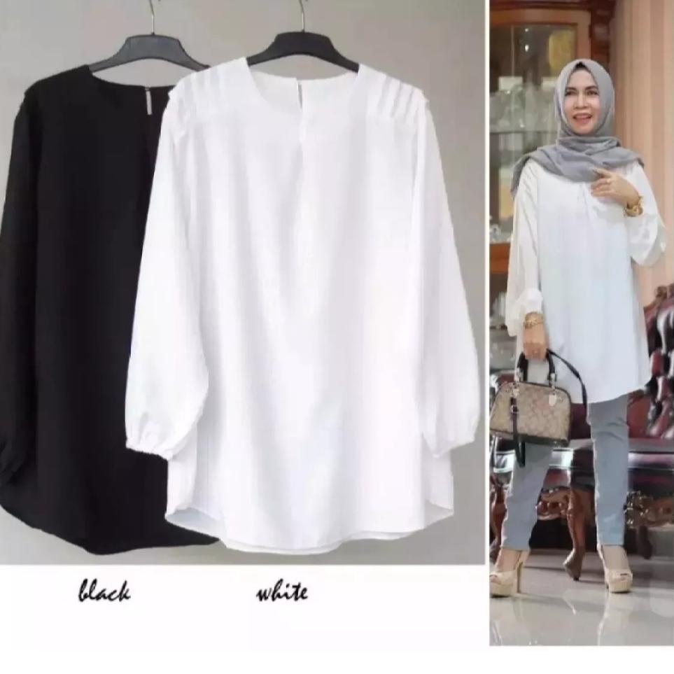 Terbaik ATASAN SALMA BLOUSE / JUMBO XXXL LD 130 CM / BAJU WANITA JUMBO / REMPEL BAHU / XXXL / BAJU A