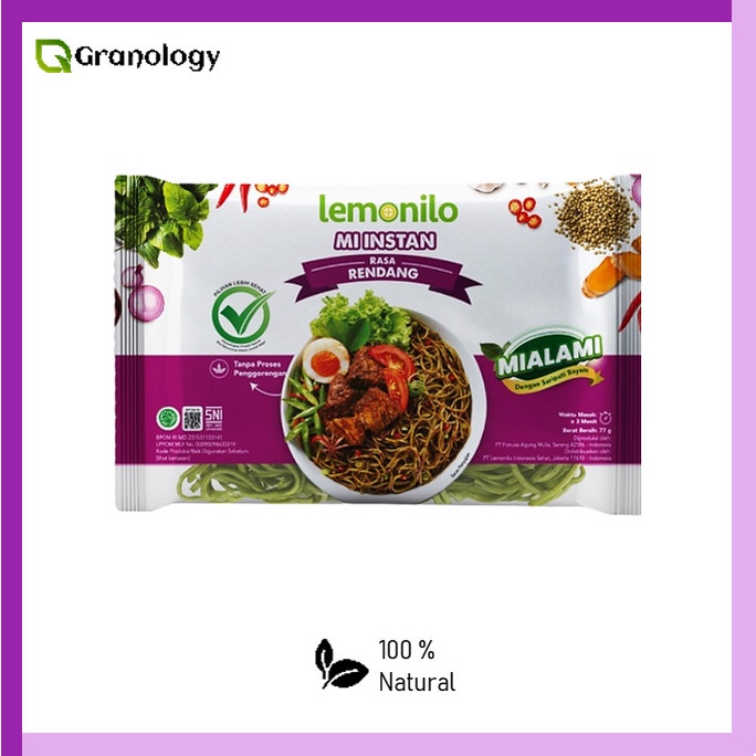 

TERLARIS Lemonilo Mie Goreng Instant Rasa Rendang / Mie Instant Sehat 1 pcs