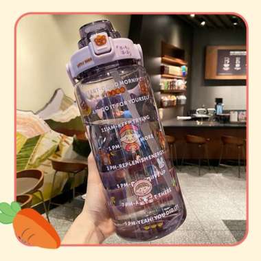 DEOSOFFICIAL -- BOTOL MINUM MOTIVASI 2 LITER BENING BPA FREE FREE STIKER