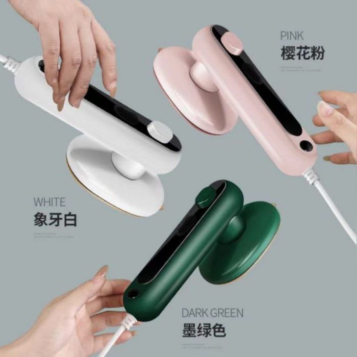 Setrika Uap Setrika Uap Mini Portable Travel 360 Derajat - Putih(C5Z9) Setrika Uap Elektrik Setrika 