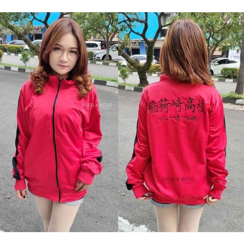 Jaket Cosplay Inarizaki Haikyuu Red