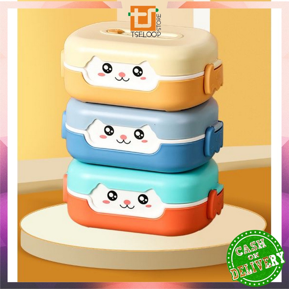 OFM-C714 Kotak Bento Lunch Box Karakter Kartun / Kotak Makan Siang Anak Set BPA FREE Tempat Bekal Anti Tumpah