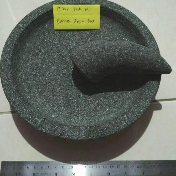 BAYAR DITEMPAT Cobek Batu Asli Bubut Termurah 22cm dan Ulekan /PERALATAN MASAK SET/PANCI PRESTO/PANC