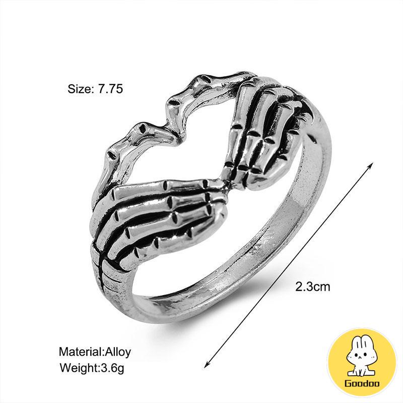 Korea Retro Hell Ghost Tangan Cinta Cincin Mendominasi Tren Pria Dan Wanita Cincin Perhiasan -Doo