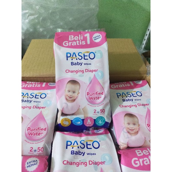 Paseo baby wipes 50 sheet
