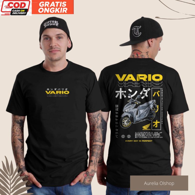 Baju Distro Pria Otomotif Kaos Hem Vario 150 Buat Sunmory Tulisan Jepang Keren