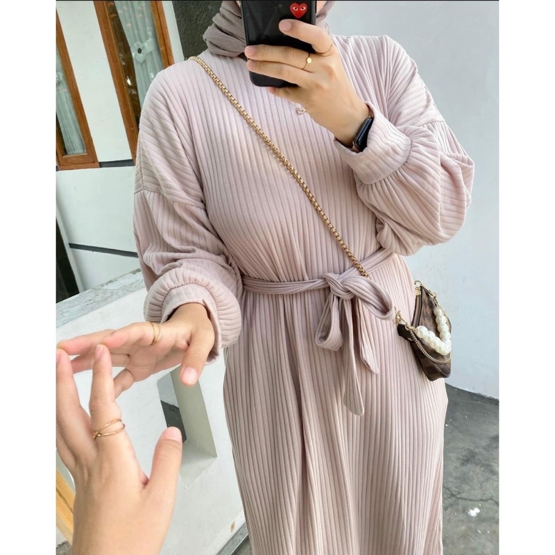 Kamila Knit Midi Dress Premium Atasan Knit Dress Wanita