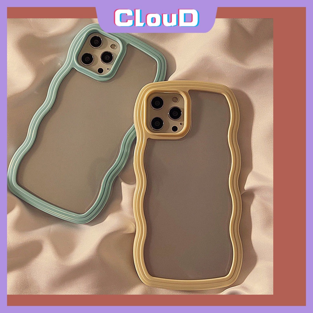 Soft Case Macaron Simple Untuk Samsung A14 A13 A23 A21s A31 A50s A30s A22 M32 A32 A11 A12 A52 A50 F22 A51 A02s A03s A03 A52s M22 Wavy Edge Clear Candy Color Transparent Cover