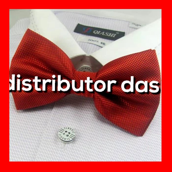 dasi kupu kupu motif bintik lux merah dewasa grosir distributor dasi