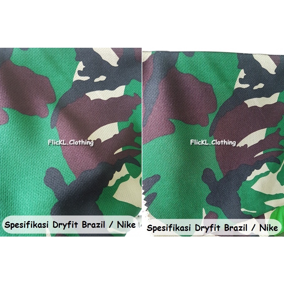 Bahan Kain Kaos Baju Dryfit  Nike Brazil Loreng Ormas Olahraga Jersey