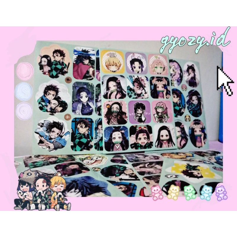 

STICKER ANIME DEMON SLAYER, KIMETSU NO YAIBA, STICKER LUCU, STICKER SHEET