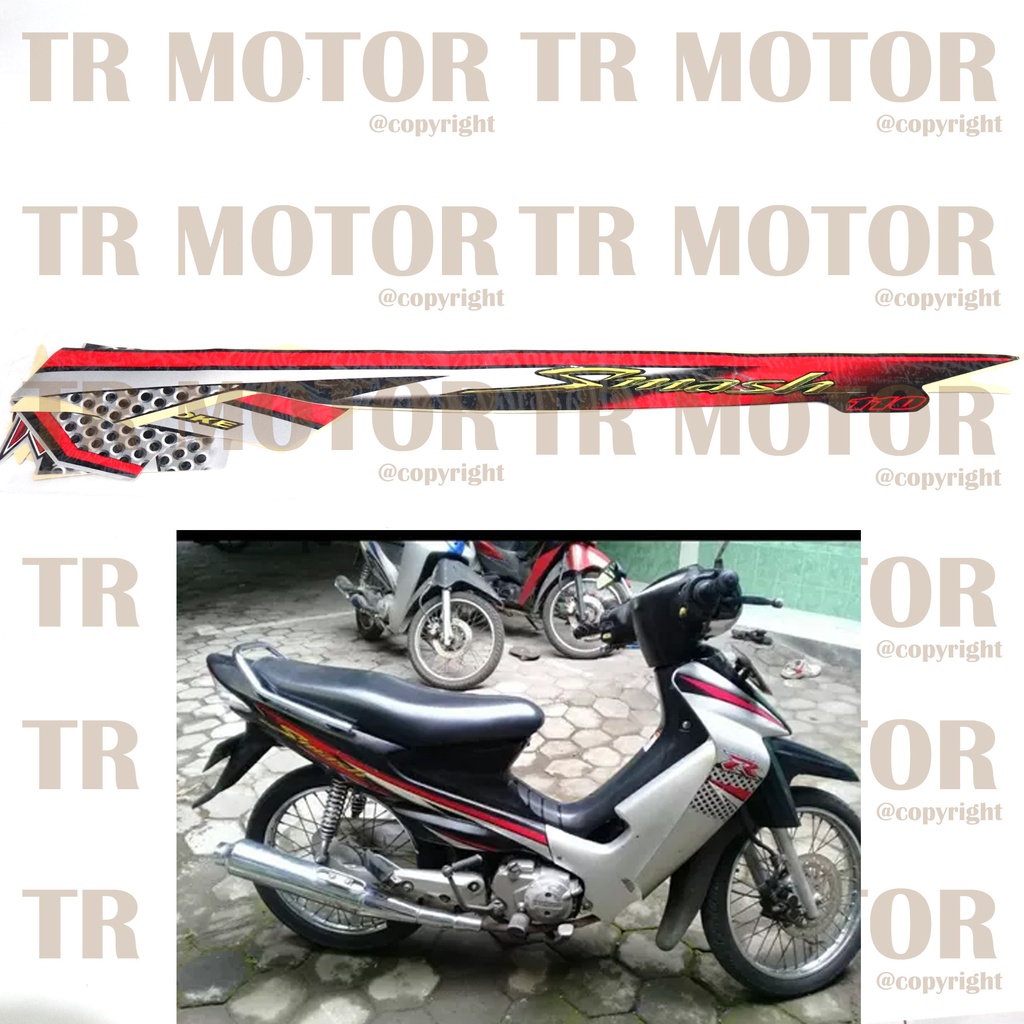 Stiker Motor Smash 110 2005 2006 Sticker Striping Lis Full Set Motor