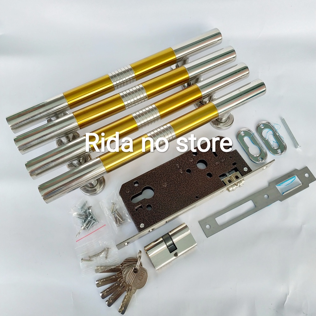 Fullset Handle Pegangan Pintu Rumah  - Tarikan Gagang Pintu Rumah Stainless - Kunci Pintu