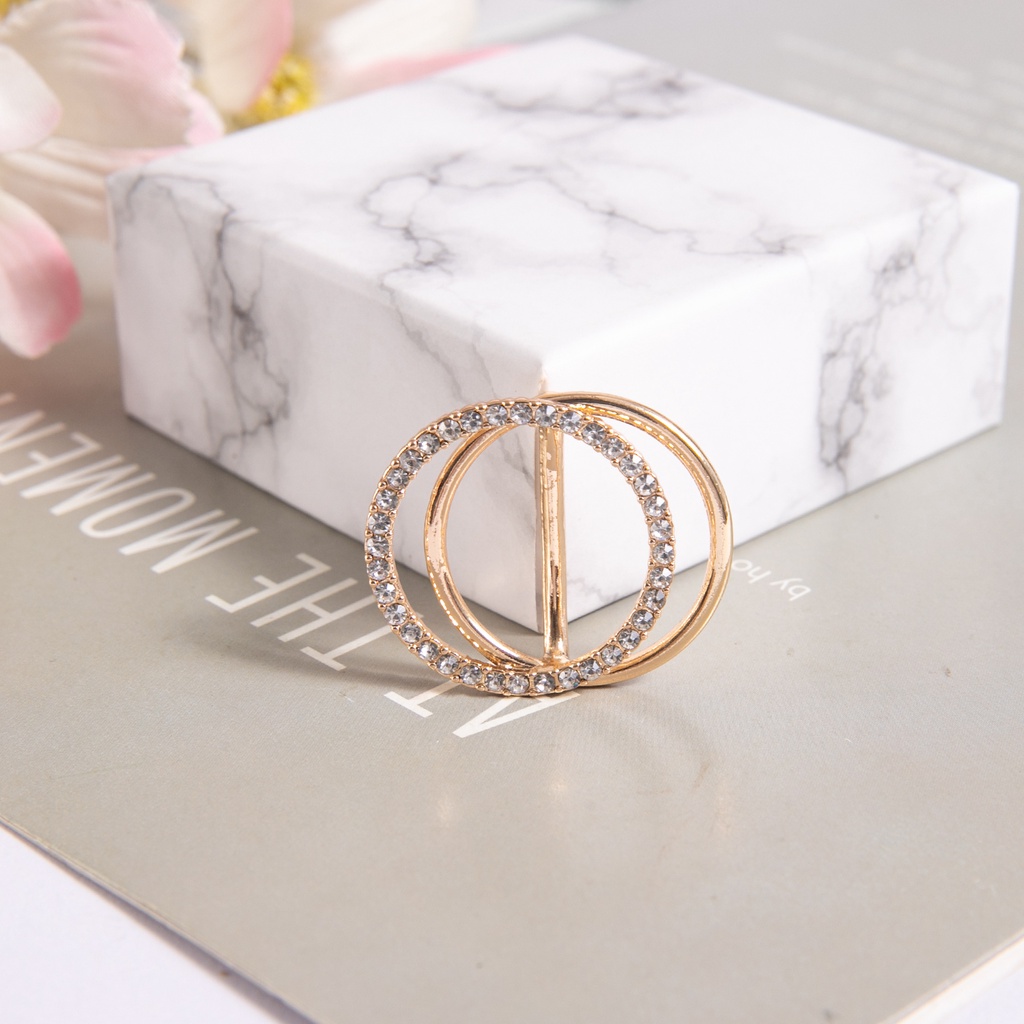 Bros Pin ring buckle scarf silk Gaya Korea
