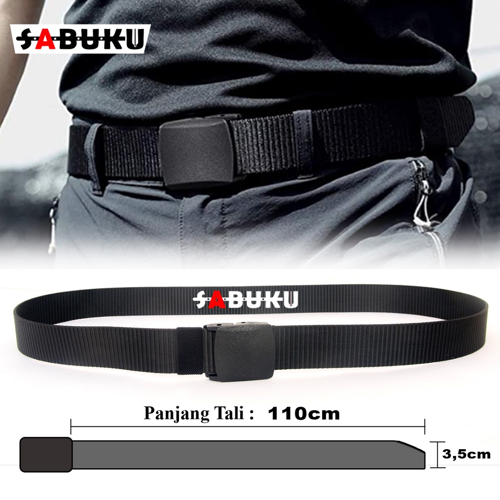 [S&amp;K] Ikat Pinggang Pria Canvas Tactical Military Belt Sabuk Pria Anti Metal Detector-SK008