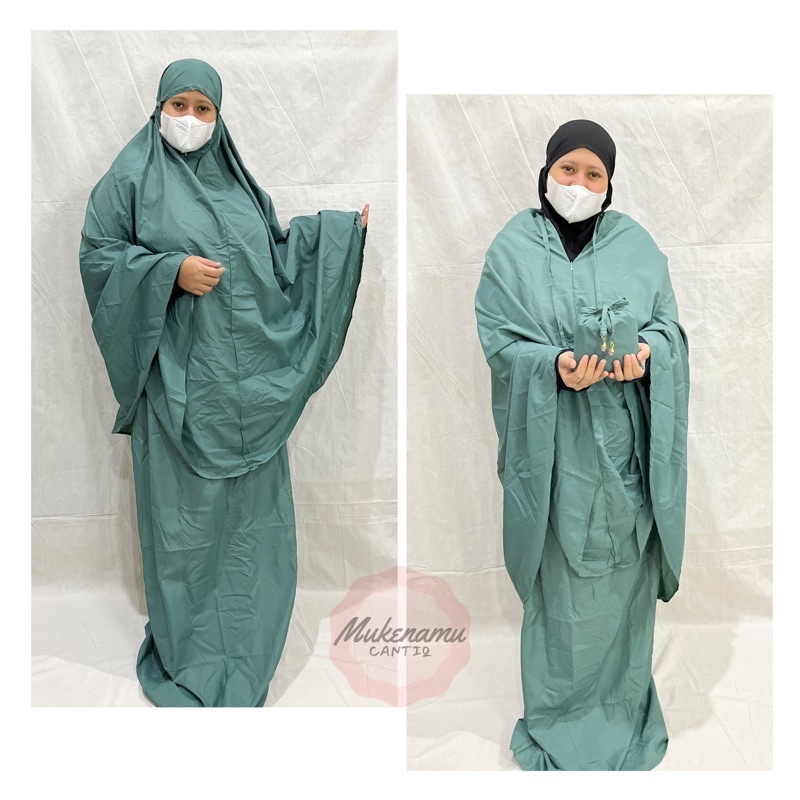 Full Set Mukena Parasut Mini 2in1 + Sajadah Traveling Motif Kashmeer