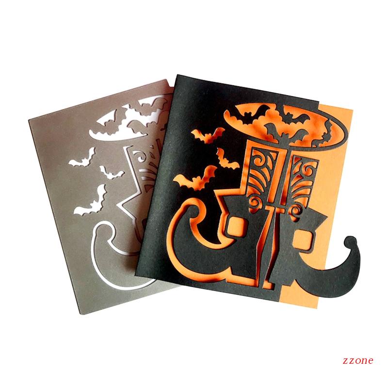 Zzz Cetakan Stensil Cutting Dies Motif Kelelawar Halloween Untuk Scrapbook / Craft Handmade DIY