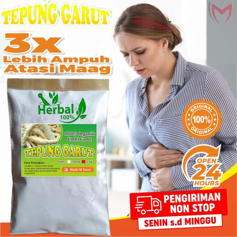 

1 Kg Tepung Pati Garut Kualitas Pilihan | Tinggi Serat | Terapi Ampuh Maag Gerd Asam Lambung