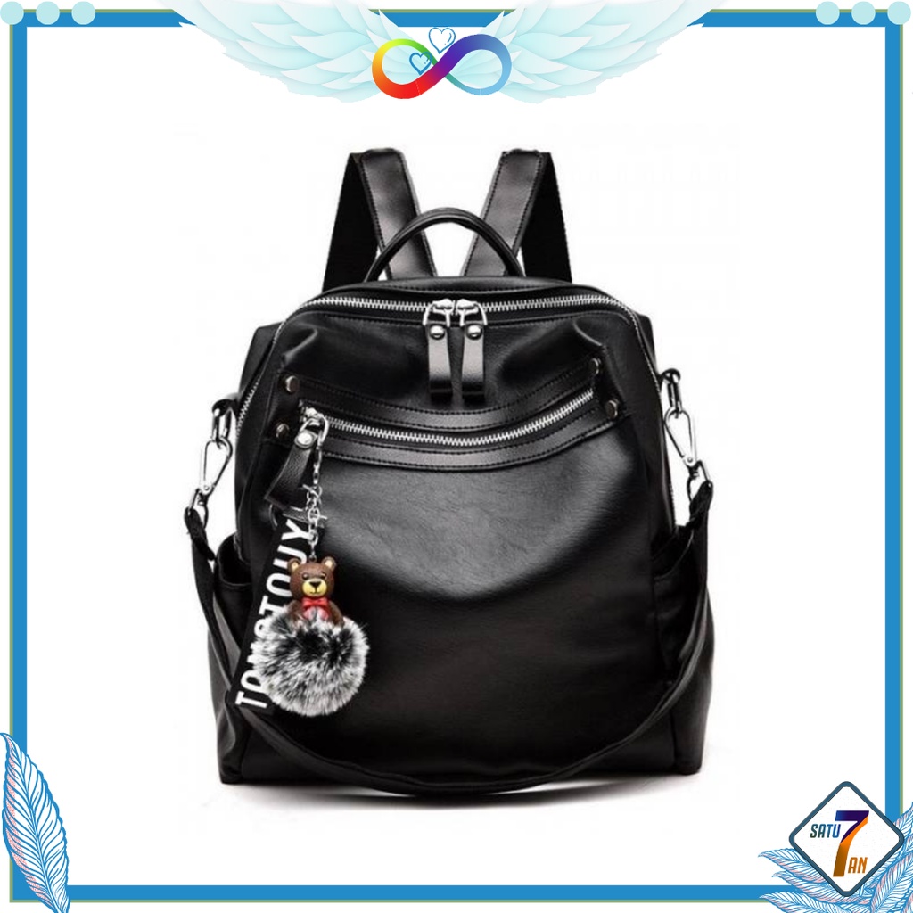 Satu7an T264 Tas Ransel Wanita Fashion Korea Style Free Gantunga Tas Punggung Backpack Women Kulit Sintetis