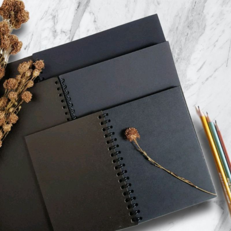 

NOTEBOOK BLACK PAPER / SKETCHBOOK HITAM / BUKU SKETSA | Diary paper