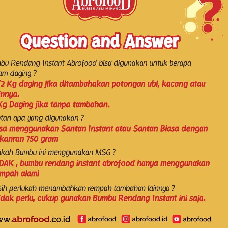 

GF6♧ Bumbu Rendang Instan - Instant Rendang Seasoning 250GR (PCS) Ready Banyak