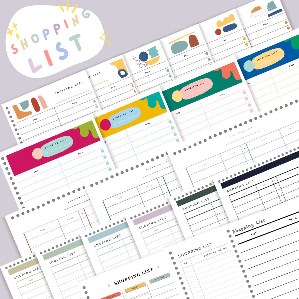 

Loose Leaf / Isi Binder Solucine - Shopping List -12 Lembar - A5 / B5
