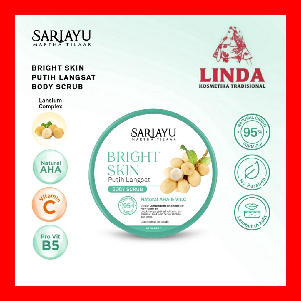 SARIAYU BRIGHT SKIN BODY SCRUB PUTIH LANGSAT 175g