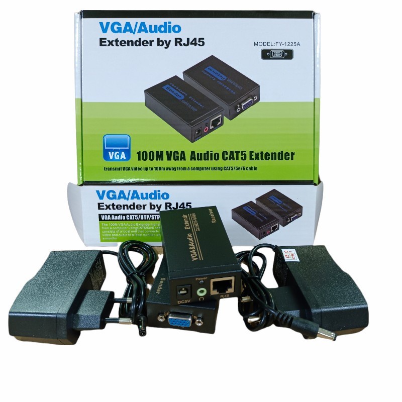 VGA Extender 100Meter Over Kabel Lan Cat6 Cat5 with Audio