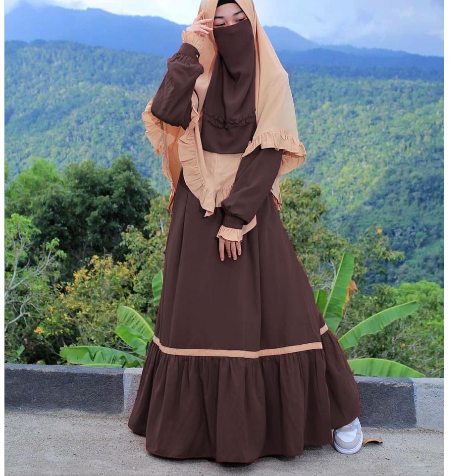 6jhw Diskon // Realpict - Gamis Rania Syar'i Set Hijab Dan Cadar Gamis Syar'i 2021 Set Khimar Gamis 