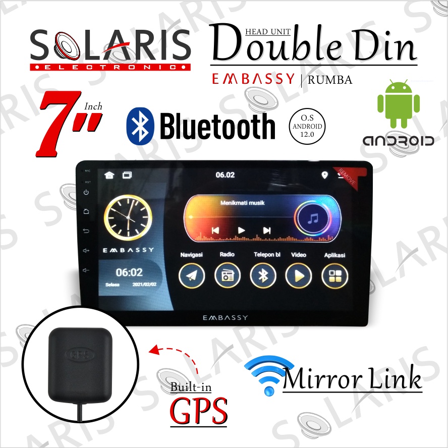 HEAD UNIT ANDROID 7 Inch RAM 2/32 GB EMBASSY - RUMBA