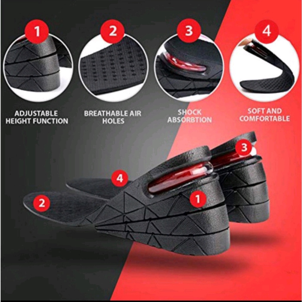 Sol Sepatu Penambah Tinggi Badan dengan Sistem Aliran Udara Air Cushion Insole Adjustable Height