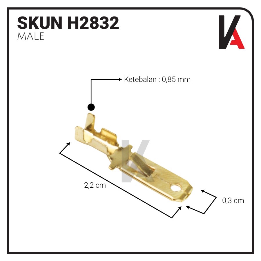 SKUN KONEKTOR GEPENG COWOK / SKUN MALE / TERMINAL SKUN GEPENG H2832