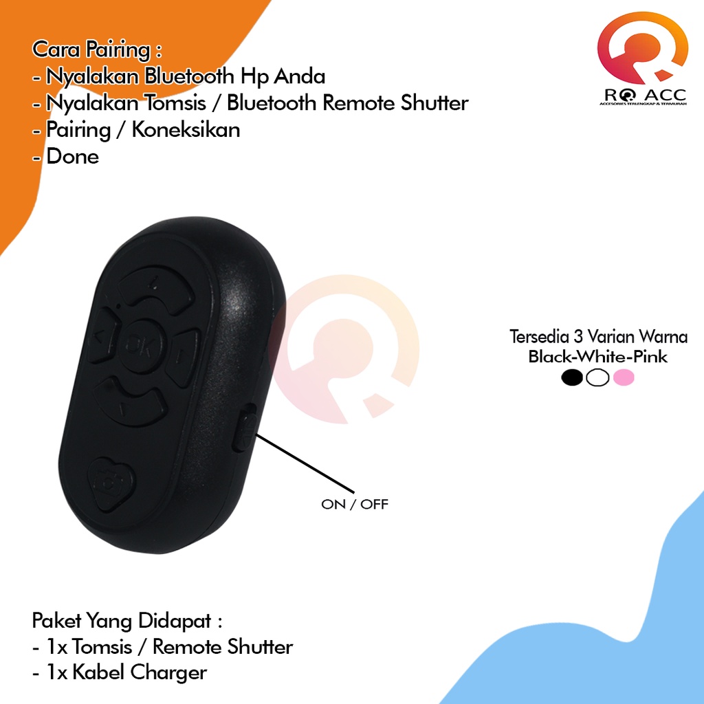 [RO ACC] NVN-BR2 BLUETOOTH REMOTE SHUTTER MULTIFUNCTION WITH RE-CHARGING