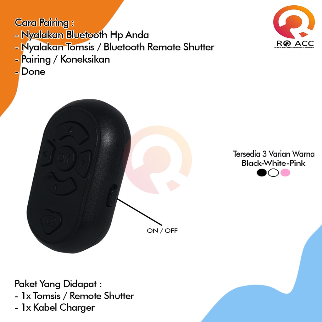 [RO ACC] NVN-BR2 BLUETOOTH REMOTE SHUTTER MULTIFUNCTION WITH RE-CHARGING