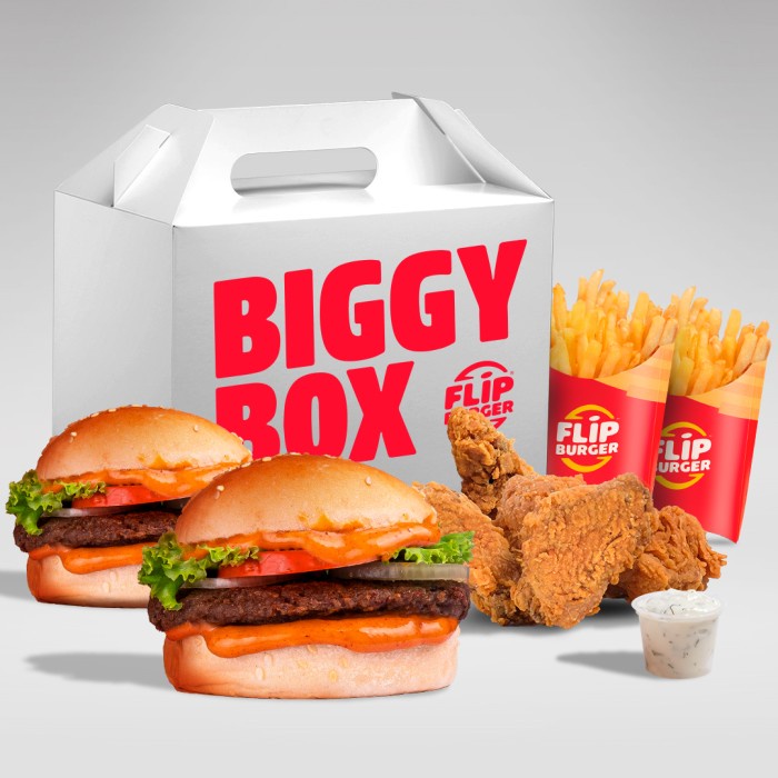

[COD] Hampers Flip Burger ( 5 pcs Wings , 2 Burger, 2 French Fries )