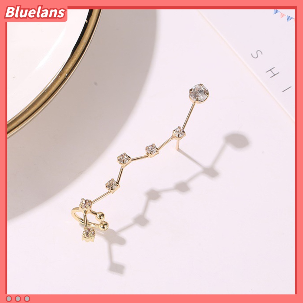 Bluelans 1Pc Women Rhinestone Inlaid Star Ear Cuff Clip On Earring Party Jewelry Gift