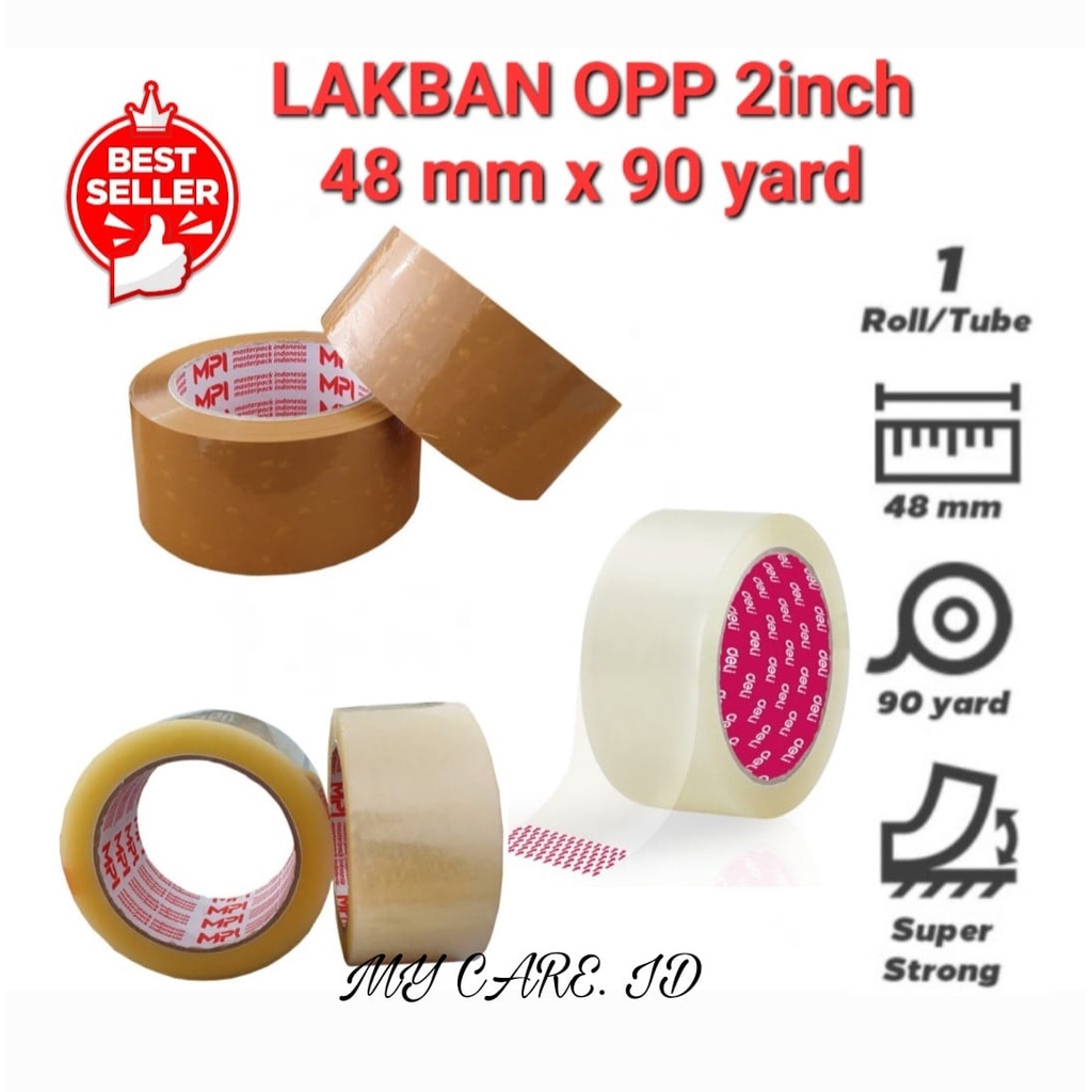 

LynCare LAKBAN COKLAT DAN BENING 45MM X 90YARD FULL / LAKBAN OPP 2 INCH