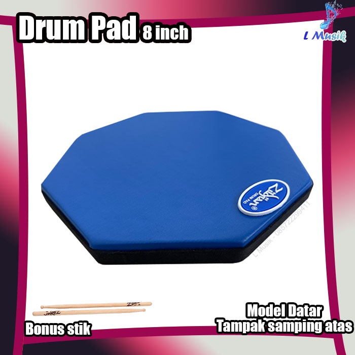 PAD DRUM 8IN LATIHAN STICKING DRUM PAD