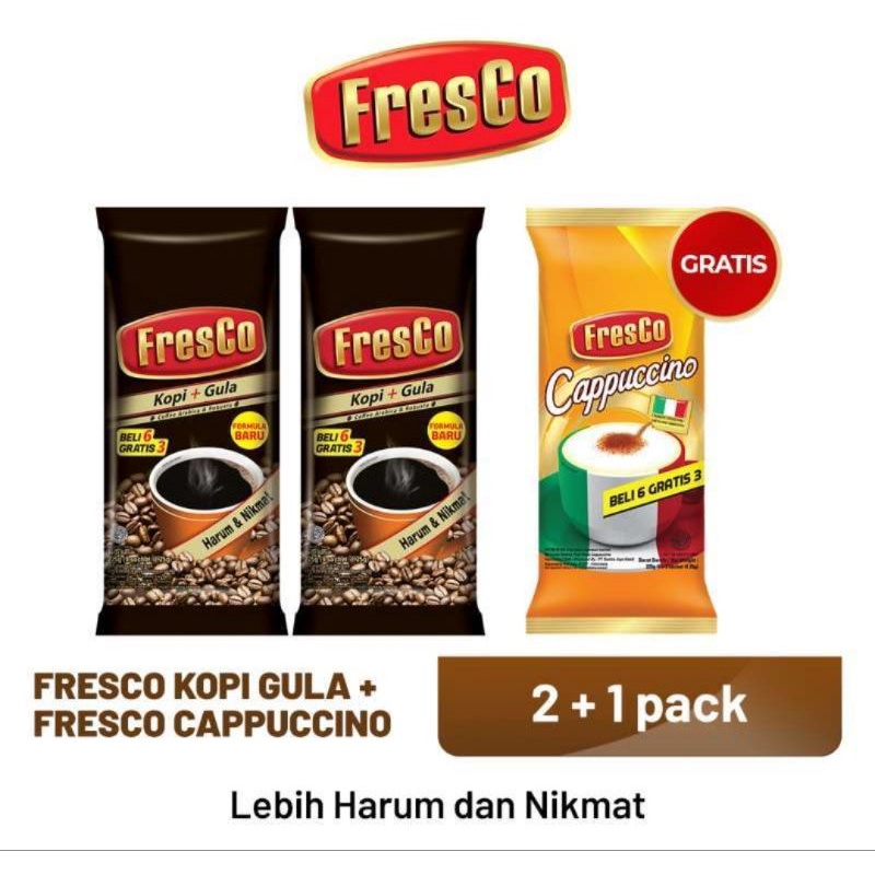 

kopi Fresco paket Buy 2 get 1 kopi fresco Cappuccino dan gula+kopi