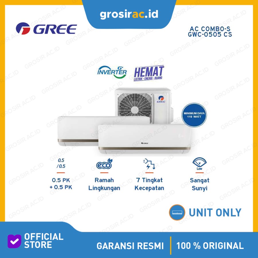 AC GREE COMBO SPLIT INVERTER 2IN1 SERIES (PALEMBANG ONLY)