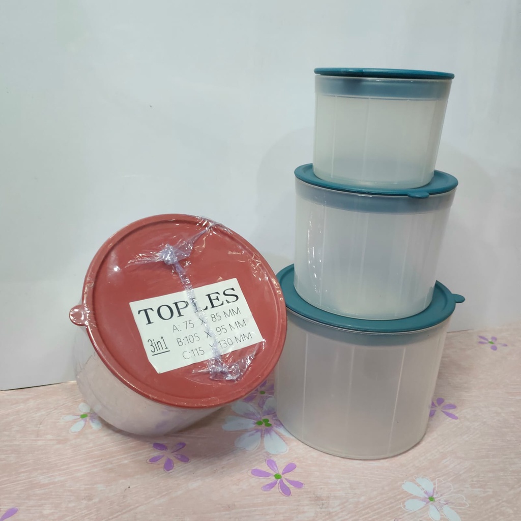 Toples Set Bulat Plastik 3 in 1