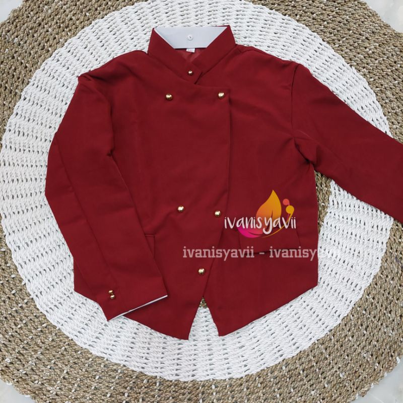 [1 Set] Beskap + Kebaya / Warna Maroon || Atasan Baju Prewedding