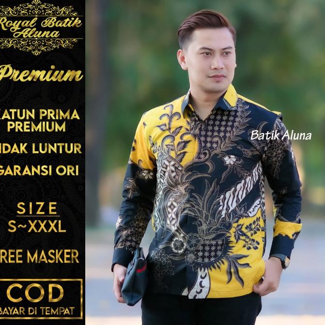 "UY.18Oc22ᶜ" Baju Kemeja Batik Premium Koko Muslim Batik Prabuseno Aluna Keris Antasena Pria Lengan 