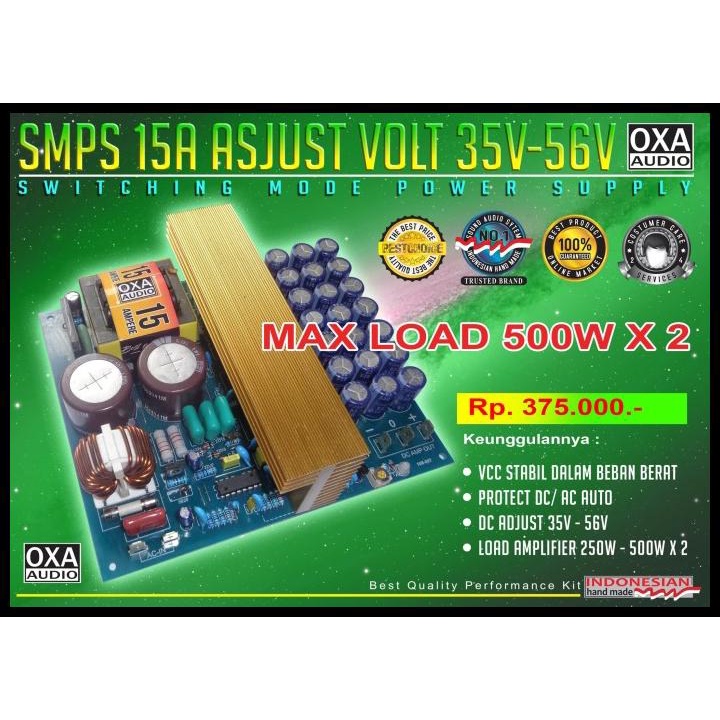 Smps 15A Adjust Volt 35V - 56V Dengan Extra 12V-0