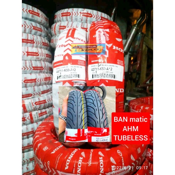 sepasang ban luar matic tubeless ahm federal 80/90-14 dan 90/90-14 ban metic honda beat vario scupy 