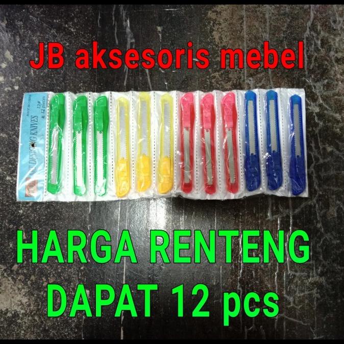 

@@@@] CUTTER KECIL PLASTIK Hrga 12pc / PISAU KATER KECIL TRANSPARAN PERLUSIN
