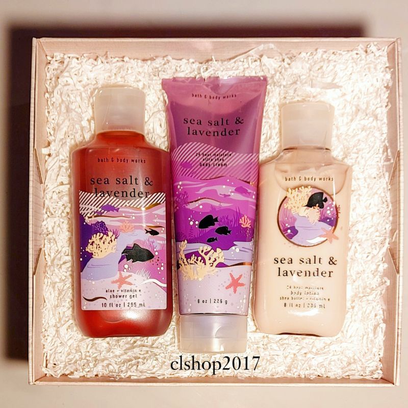 BBW SEA SALT &amp; LAVENDER GIFT SET PAKET BATH &amp; BODY WORKS